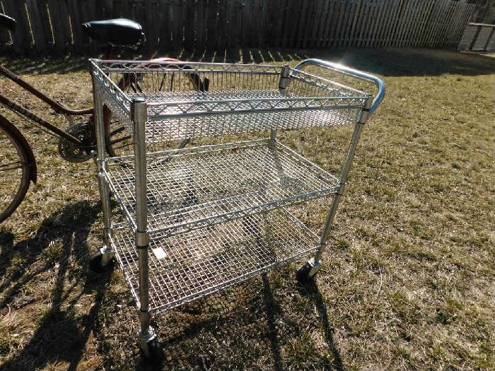 three level food cart
