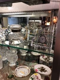 Vintage Crystal Inkwell.  Clock Plates