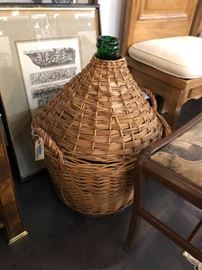 Large Wine Bulb in Wicker Basket