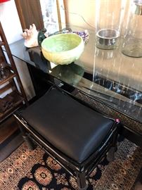 Glass Desk with Black Base