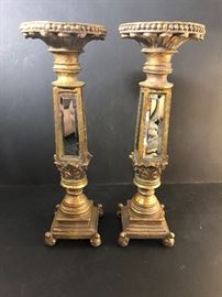 Gold with Mirror Candle Sticks 