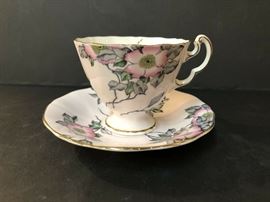 Adderley Tea Cup Saucer Set Vintage  H717  Pink Cup With Pink flowers