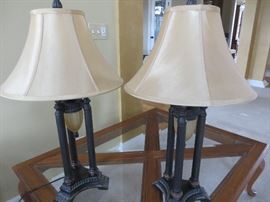 THREE COLUMN TABLE LAMPS