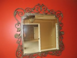 WROUGHT IRON DECORATIVE WALL MIRROR