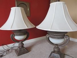 ALABASTER URN TABLE LAMPS