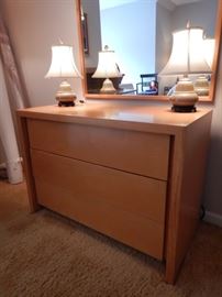 MID CENTURY DRESSER WITH MATCHING MIRROR