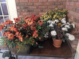 Part of large number of silk flowers and plants