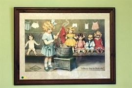 Reproduction Print Bessie Pease Gutmann's "A Busy Day in Dollville" Diamond Dyes 