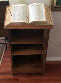 Heavy wood ambo, book stand (Dictionary not included)