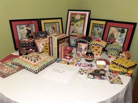 Large Eclectic Collection of Mary Engelbreit items, including books, Christmas items, framed prints and lots more.