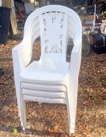 4 Stacking Plastic Stacking Chairs