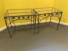 Salterini side tables w/ glass