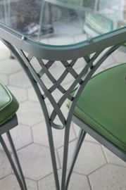 Woodard dining table w/ glass