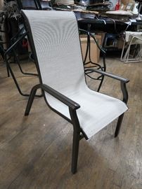 4 stackable alum frame dining chairs