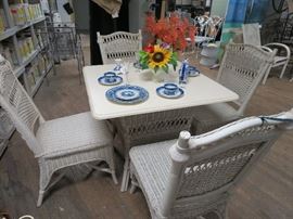 Vintage wicker dining set
