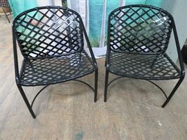 3 Vintage Brown Jordan chairs in jet black
