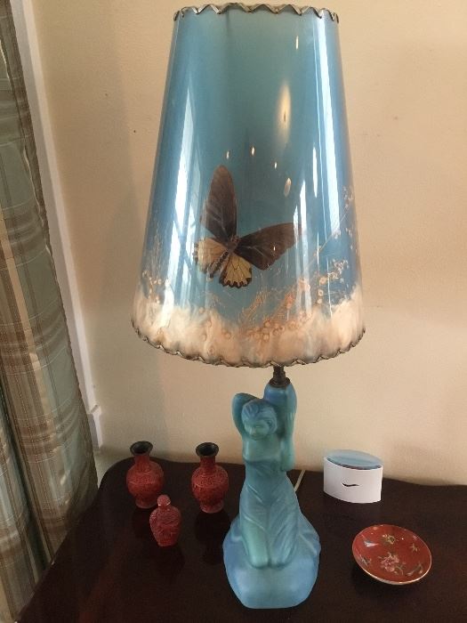 Van Briggle pottery lamp