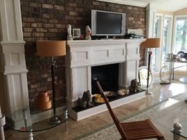 Pair of designer floor lamps, Samsung TV