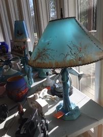 Van Briggle lamp (one of 3 lamps form artist)