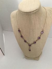 Amethyst necklace on sterling
