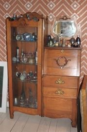 Vintage Cabinet with Large Perfume Bottle Collection