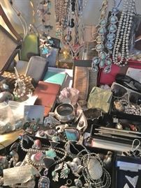 Signed, Quality, Southwestern Sterling Jewelry and French POGGI Jewelry Plus Costume - more Jewelry on second day!
