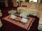 Glass top coffee tables~ Put the 2 together for larger areas! Or separate and use as end tables!