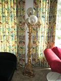 Unique antiqued floor lamp with glass!