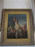 ADORABLE CHILDREN RIDING!!!!!  HIGH QUALITY OIL WITH INCREDIBLE FRAMING!!!!