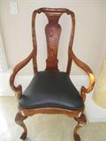 Stunning inlaid wood Italian side chairs with leather upholstery, really elegant!  CAPTAINS CHAIRS THAT ARE ALL THAT!!!
