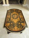 SIDE TABLE, LIBRARY TABLE, CENTER TABLE.....  BLACK WITH THE MOST INTRICATE CARVINGS IMAGINABLE!!!