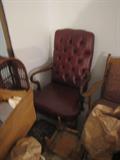Burgandy leather bent wood chair.  Gorgeous!!