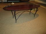 coffee table with wrought iron legs