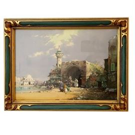 Lot 036
Original Noel H Leaver, "The Mosque By The Pool in Morocco"