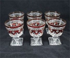 Lot 254
Parklane Ruby Flash by Indiana Colony Champagne/Sherbet Glass