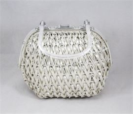 Lot 282
Vintage Basket Weave Handbag with Lucite Handle
