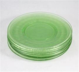 Lot 308
Uranium Green Block Optic Dessert Plates