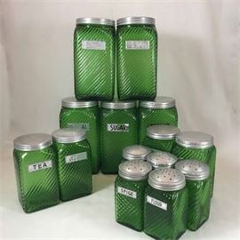 Lot 475
Retro Green Glass Canister Set