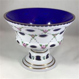 Lot 733
Antique Moser Czech Bohemian Glass Foote Bowl