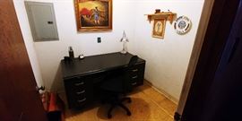 Vintage Steel Security Equipment Company Tanker Industrial Desk.