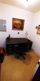 Vintage Steel Security Equipment Company Tanker Industrial Desk.