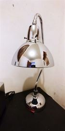 Vintage Apollo Electric Jewelers Lamp with original faceted blue mercury glass reflector shade.