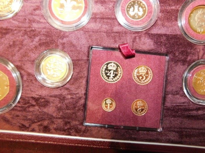 2002 England Golden Jubilee Gold Coin Proof Set, no. 1772 of only 2002, solid 22K gold coins 