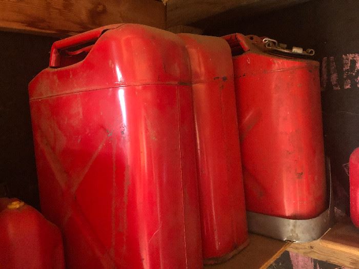 several jerry cans