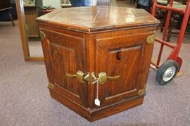 Vintage Hexagon Side Table with Stow Away Below