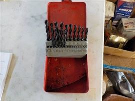 lot of drill bits with case