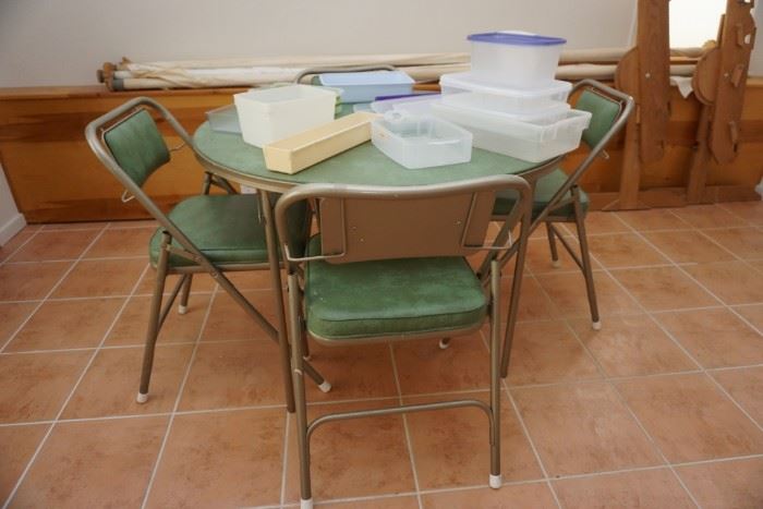 Folding card table and chairs