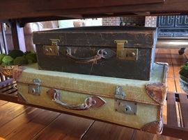 Great antique suitcases make lovely chic decor.  