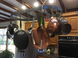 Copper and stainless cookware.  