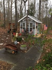 Did someone say She Shed?  This gorgeous structure stays with the house but all of the decor and tools inside and out are available at the sale.  If you have a gardening friend, bring them with you.  
